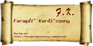 Faragó Karácsony névjegykártya
