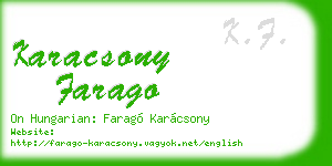 karacsony farago business card